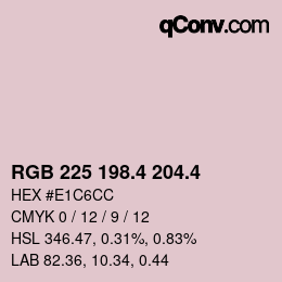 カラーコード: RGB 225 198.4 204.4 | qconv.com