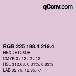 カラーコード: RGB 225 198.4 219.4 | qconv.com