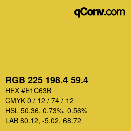 カラーコード: RGB 225 198.4 59.4 | qconv.com