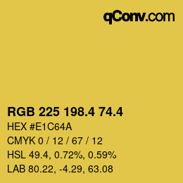 カラーコード: RGB 225 198.4 74.4 | qconv.com