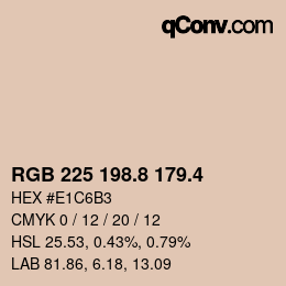 カラーコード: RGB 225 198.8 179.4 | qconv.com