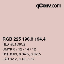 カラーコード: RGB 225 198.8 194.4 | qconv.com