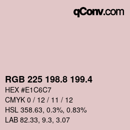 カラーコード: RGB 225 198.8 199.4 | qconv.com
