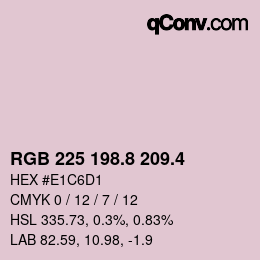 カラーコード: RGB 225 198.8 209.4 | qconv.com