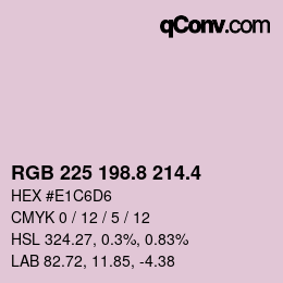 カラーコード: RGB 225 198.8 214.4 | qconv.com