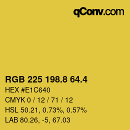 カラーコード: RGB 225 198.8 64.4 | qconv.com