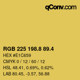 カラーコード: RGB 225 198.8 89.4 | qconv.com