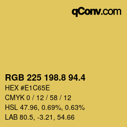 カラーコード: RGB 225 198.8 94.4 | qconv.com