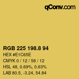 カラーコード: RGB 225 198.8 94 | qconv.com