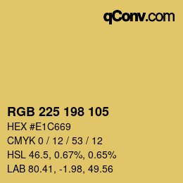 Color code: RGB 225 198 105 | qconv.com