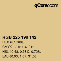 Farbcode: RGB 225 198 142 | qconv.com
