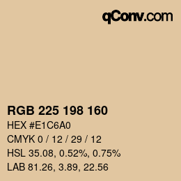 Color code: RGB 225 198 160 | qconv.com