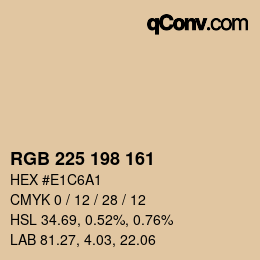 Color code: RGB 225 198 161 | qconv.com