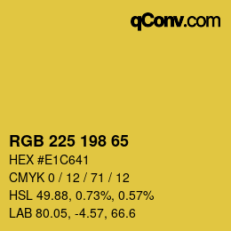 Color code: RGB 225 198 65 | qconv.com