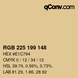Código de color: RGB 225 199 148 | qconv.com