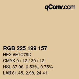 カラーコード: RGB 225 199 157 | qconv.com