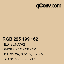 カラーコード: RGB 225 199 162 | qconv.com