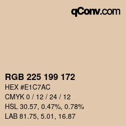 カラーコード: RGB 225 199 172 | qconv.com