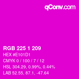 颜色代码: RGB 225 1 209 | qconv.com