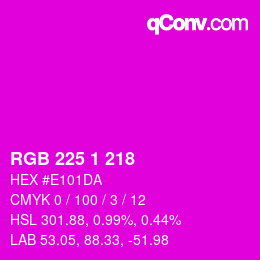 Color code: RGB 225 1 218 | qconv.com