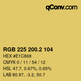 カラーコード: RGB 225 200.2 104 | qconv.com