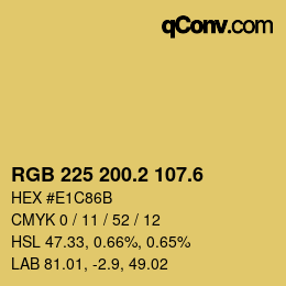 カラーコード: RGB 225 200.2 107.6 | qconv.com
