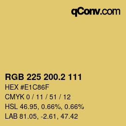 カラーコード: RGB 225 200.2 111 | qconv.com