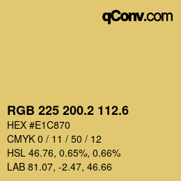 カラーコード: RGB 225 200.2 112.6 | qconv.com