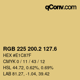 カラーコード: RGB 225 200.2 127.6 | qconv.com