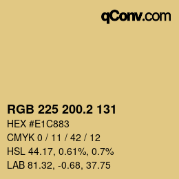 カラーコード: RGB 225 200.2 131 | qconv.com