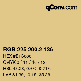 カラーコード: RGB 225 200.2 136 | qconv.com