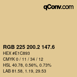 カラーコード: RGB 225 200.2 147.6 | qconv.com