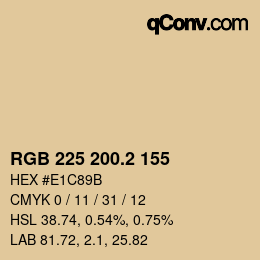 カラーコード: RGB 225 200.2 155 | qconv.com