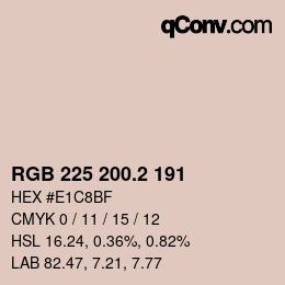 カラーコード: RGB 225 200.2 191 | qconv.com