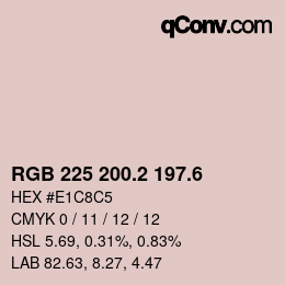 カラーコード: RGB 225 200.2 197.6 | qconv.com