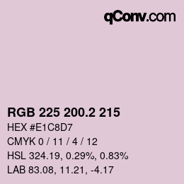 カラーコード: RGB 225 200.2 215 | qconv.com