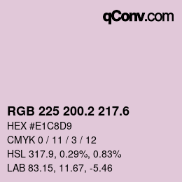 カラーコード: RGB 225 200.2 217.6 | qconv.com