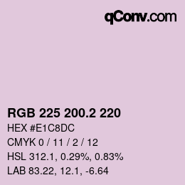 カラーコード: RGB 225 200.2 220 | qconv.com