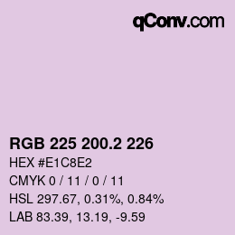 カラーコード: RGB 225 200.2 226 | qconv.com