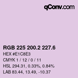 カラーコード: RGB 225 200.2 227.6 | qconv.com
