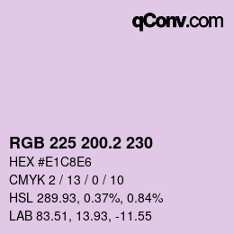 カラーコード: RGB 225 200.2 230 | qconv.com