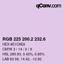 カラーコード: RGB 225 200.2 232.6 | qconv.com