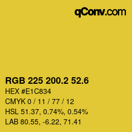 カラーコード: RGB 225 200.2 52.6 | qconv.com
