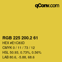 カラーコード: RGB 225 200.2 61 | qconv.com