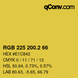 カラーコード: RGB 225 200.2 66 | qconv.com