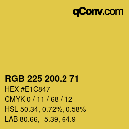 カラーコード: RGB 225 200.2 71 | qconv.com