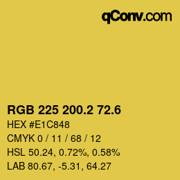 カラーコード: RGB 225 200.2 72.6 | qconv.com
