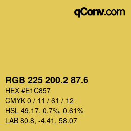 カラーコード: RGB 225 200.2 87.6 | qconv.com