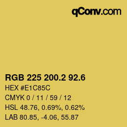 カラーコード: RGB 225 200.2 92.6 | qconv.com