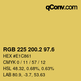 カラーコード: RGB 225 200.2 97.6 | qconv.com